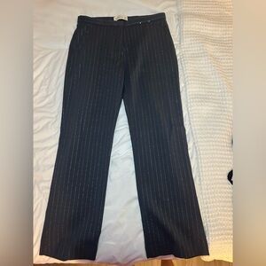 Abercrombie & Fitch Black Pinstripe Straight Leg Pants